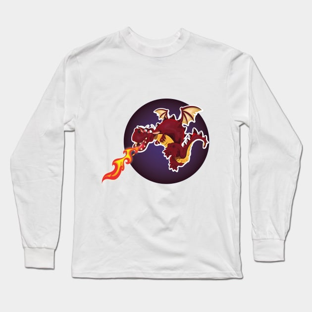 Fire Breathing Dragon Long Sleeve T-Shirt by nickemporium1